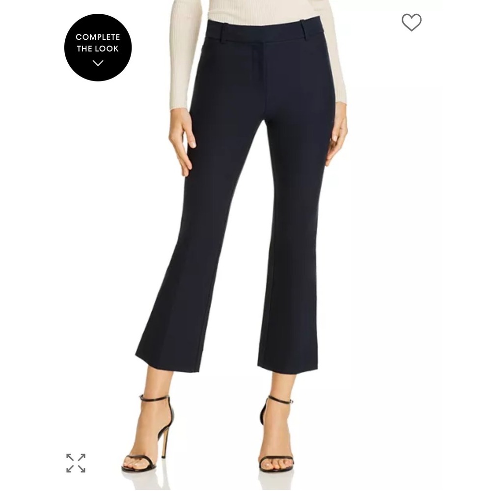 Derek Lam 10 Crosby Womens Navy‎ Blue Flared Cotton Blend Trousers Size 6
